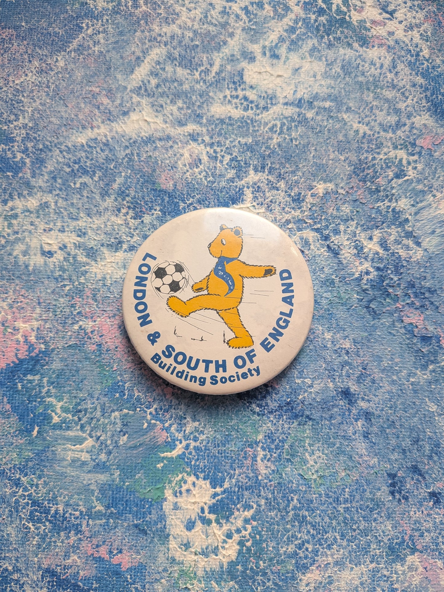 Vintage London & South of England Building Society Football Teddy Badge