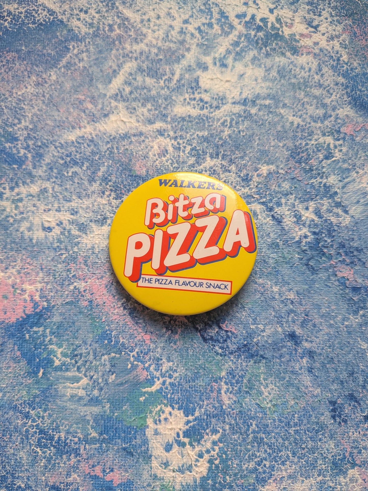 Vintage Walkers Crisps Bitza Pizza The Pizza Flavour Snack Badge