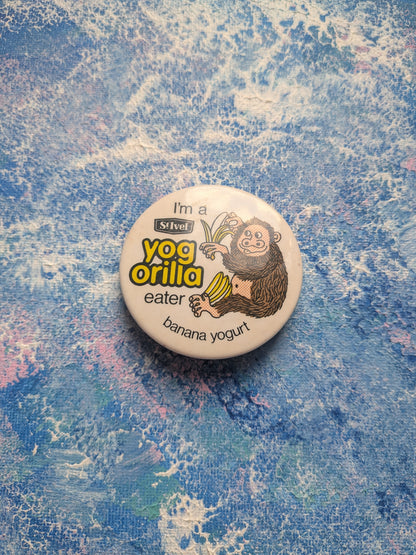 Vintage St Ivel "Yogorilla Eater" Banana Yogurt Badge - 1980s