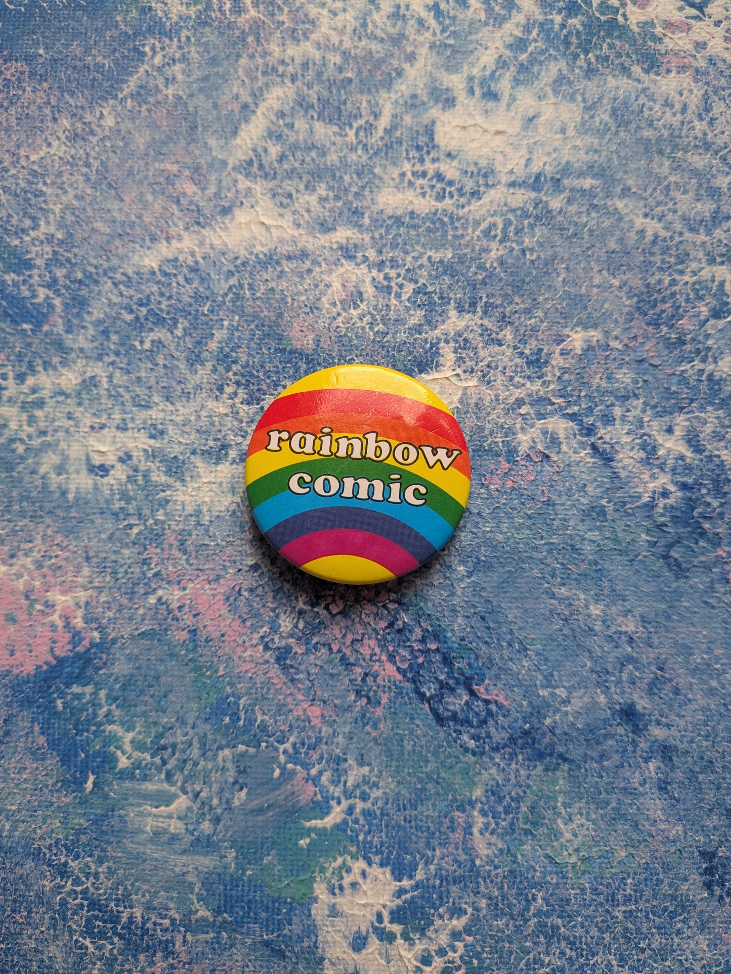 Vintage Rainbow Comic Badge - 1989 - Thames Television