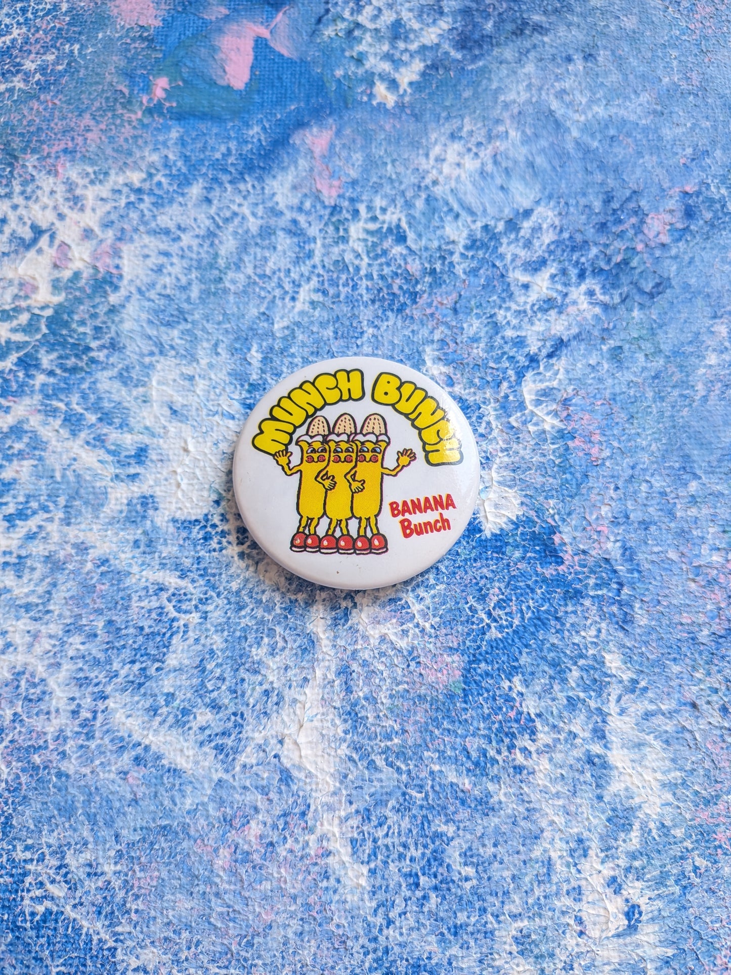 Vintage St Ivel Munch Bunch Yogurt Banana Bunch Badge - 1980s