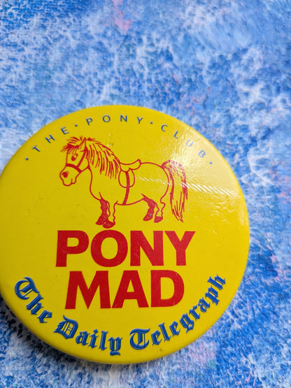 Vintage The Daily Telegraph Pony Club "Pony Mad" Badge - 1960s