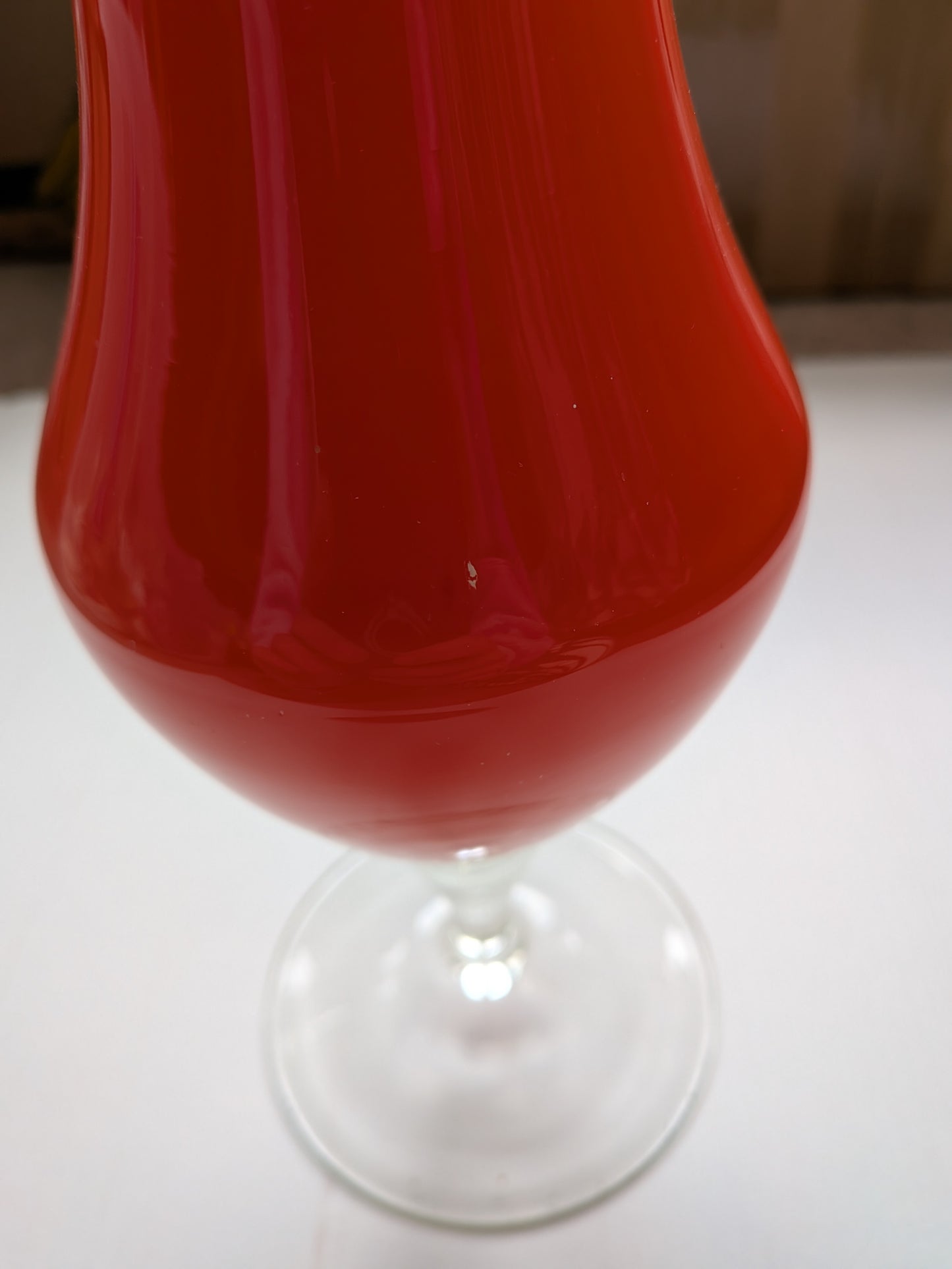Vintage Empoli-Style Red Cased Glass Bud Vase - 1970s Approx