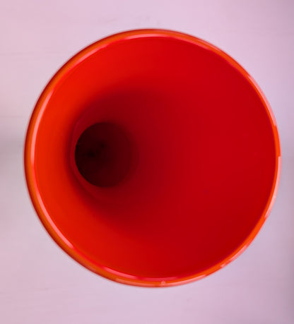 Vintage Empoli-Style Red Cased Glass Bud Vase - 1970s Approx