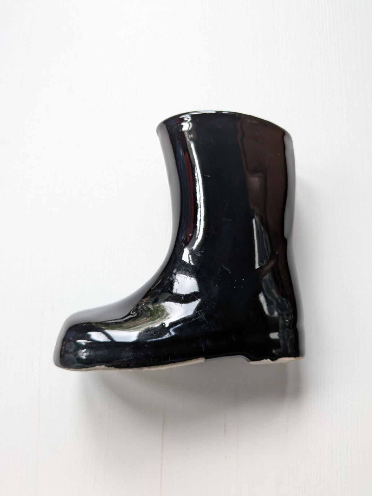Vintage Black Boot-Shaped Ceramic Planter Pot/Small Vase