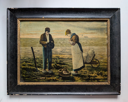Vintage Framed Print of The Angelus by Jean-François Millet - Early 20th Century
