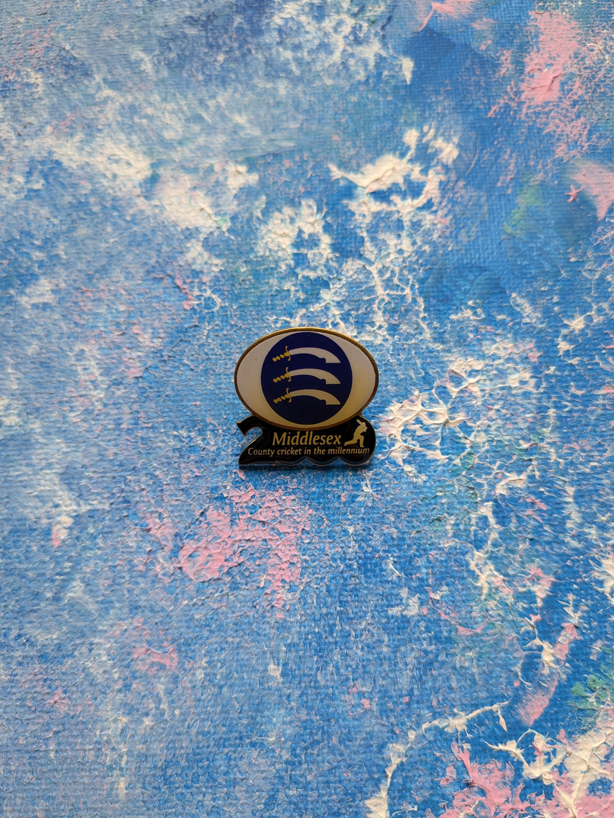 Vintage Middlesex County Cricket Enamel Pin Badge