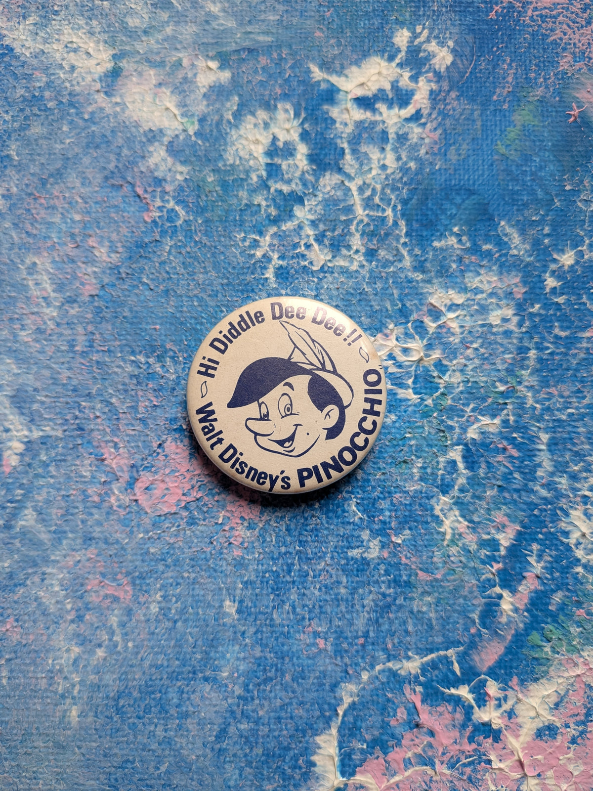Vintage Walt Disney's Pinocchio Hi Diddle Dee Dee!! Badge