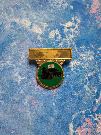 Vintage CB Radio Metal Badge - 1980s