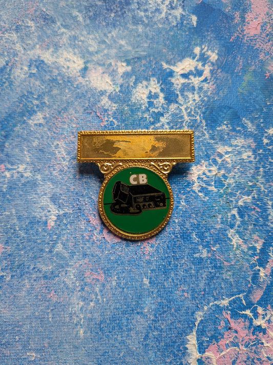 Vintage CB Radio Metal Badge - 1980s