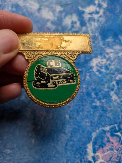 Vintage CB Radio Metal Badge - 1980s