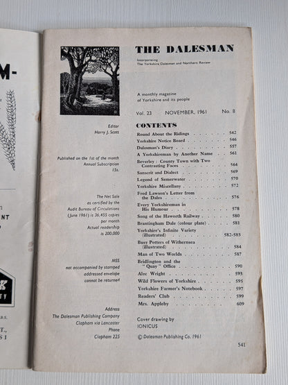 The Dalesman - November 1961 - Monthly Yorkshire Magazine - Dalesman Publishing