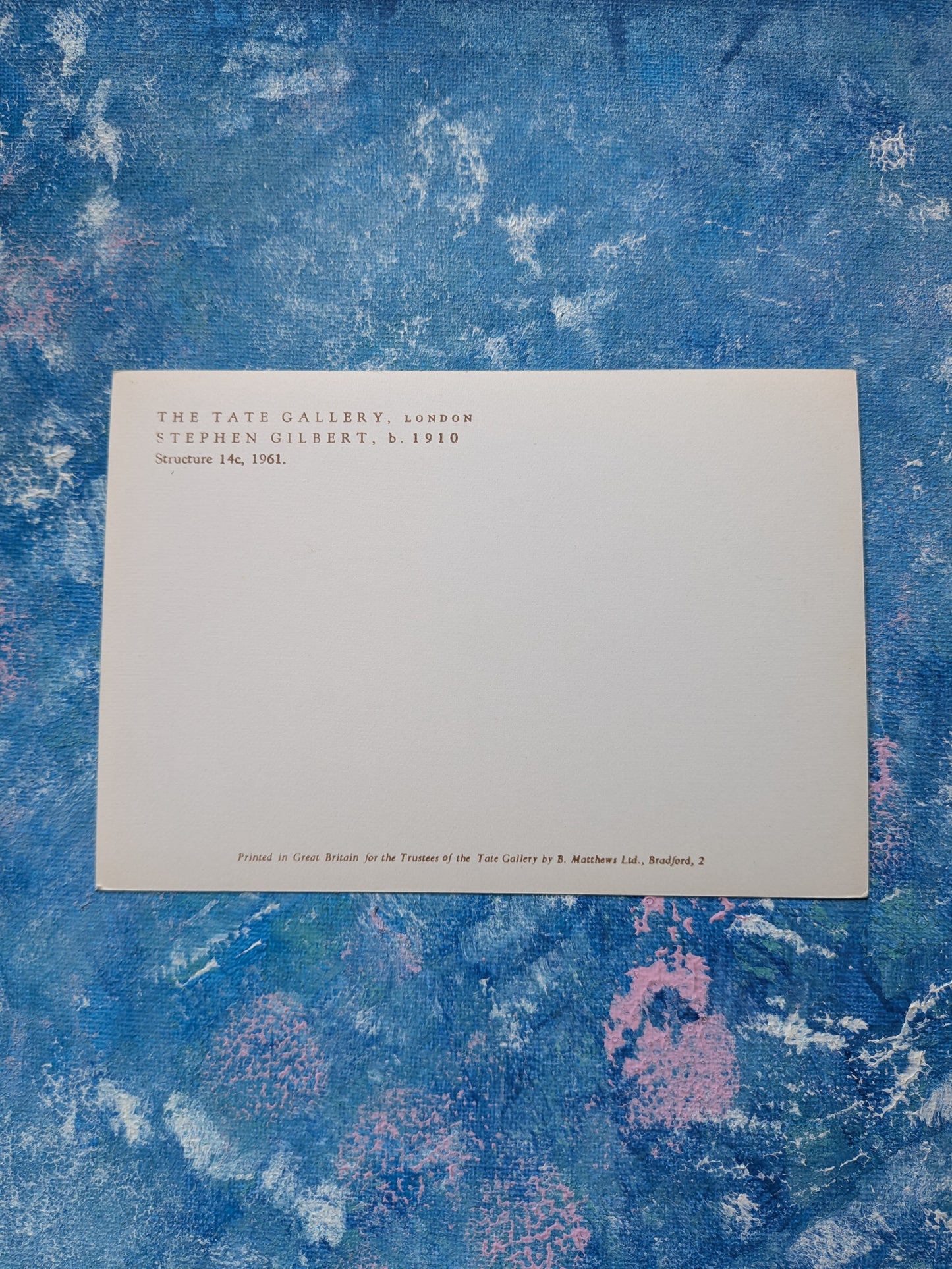 Tate Gallery Postcard - Stephen Gilbert Structure 14c Sculpture