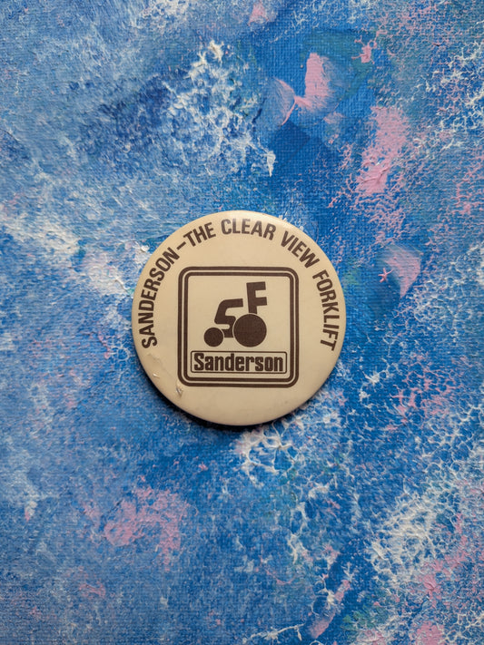Vintage Sanderson Forklift Truck Badge