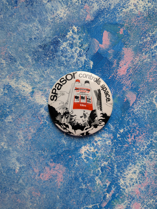 Vintage Spasor Herbicide Badge - "Spasor Controls Space"