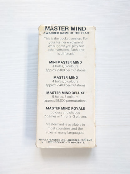 Vintage Mini Master Mind Game Set - 1972 - Invicta Plastics Ltd