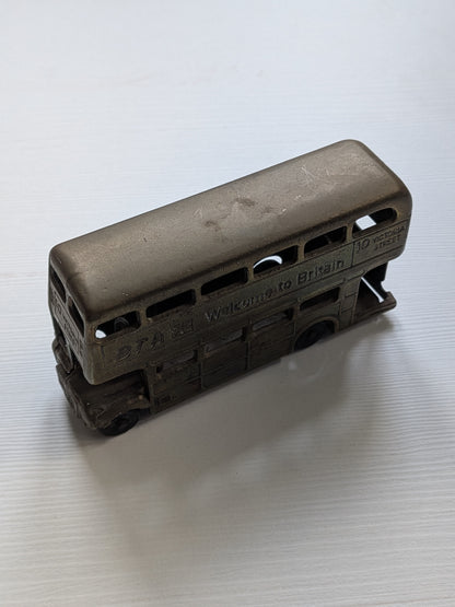 Vintage BTA Welcome to Britain Solid Brass Model Double Decker Bus - See Details
