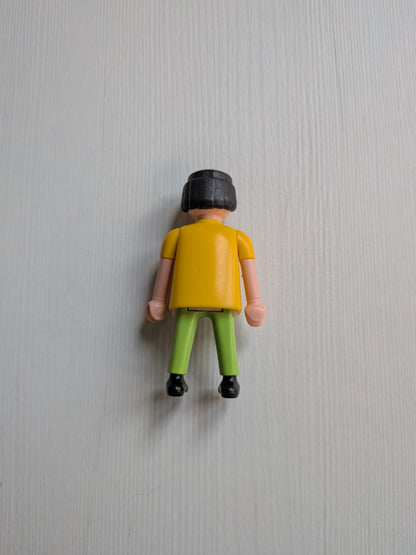Vintage Playmobil Man in Yellow Shirt with Moustache Figure - 1990s