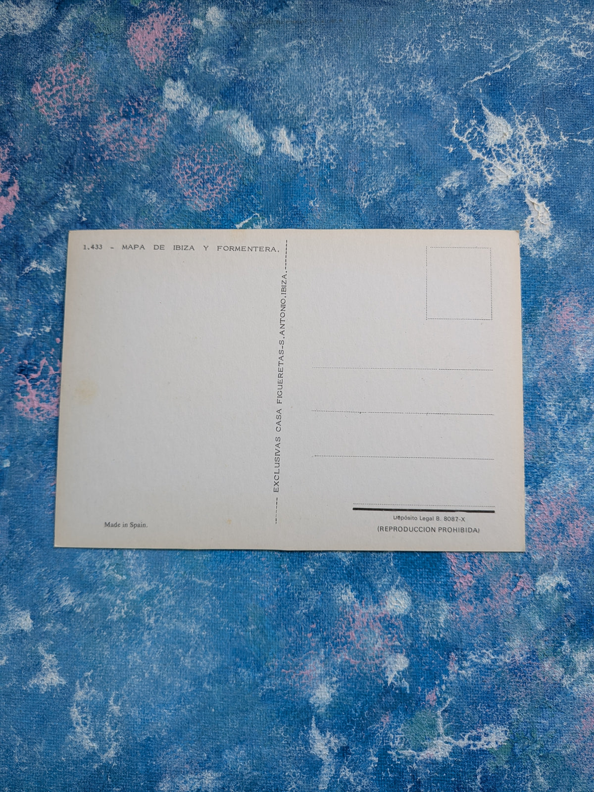 Vintage Isla Ibiza Map Postcard
