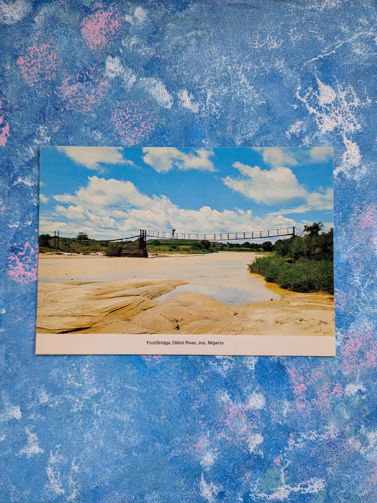Vintage Nigerian Postcard - Footbridge at Dilimi River, Jos - Grafika