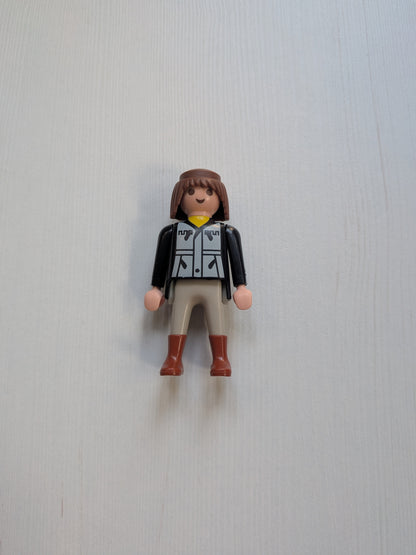 Vintage Playmobil Figure in Black/Grey Jacket - 1990s Approx