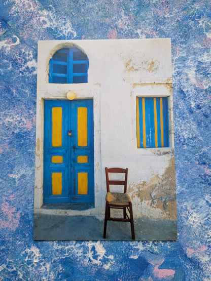 Chair with Blue and Yellow Yiorgos Depollas Photo Postcard - Fotorama No. 79