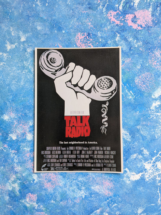 Vintage Talk Radio Promotional Postcard - 1988 Oliver Stone Movie
