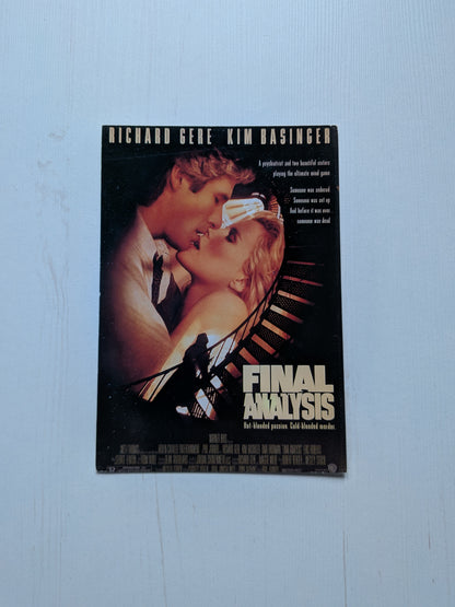 Final Analysis 1992 Movie Promo Postcard - Richard Gere/Kim Basinger