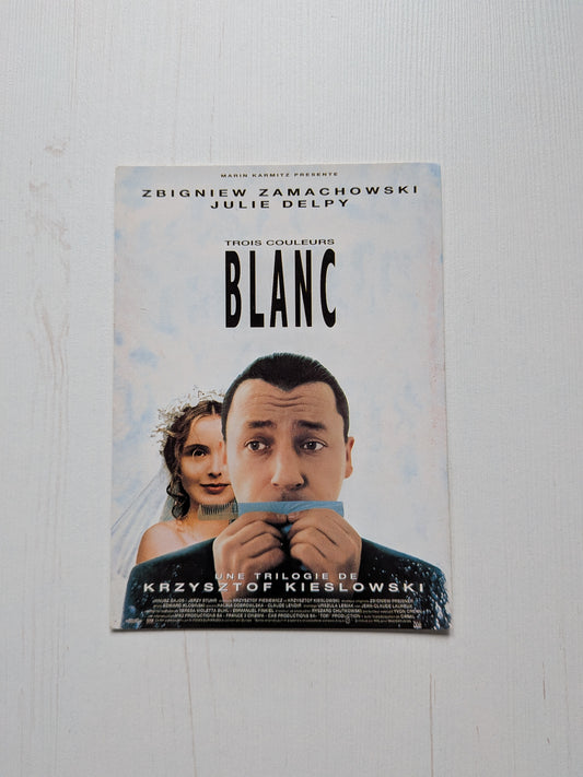 Vintage Three Colours White 1994 French/Polish Movie Promo Postcard