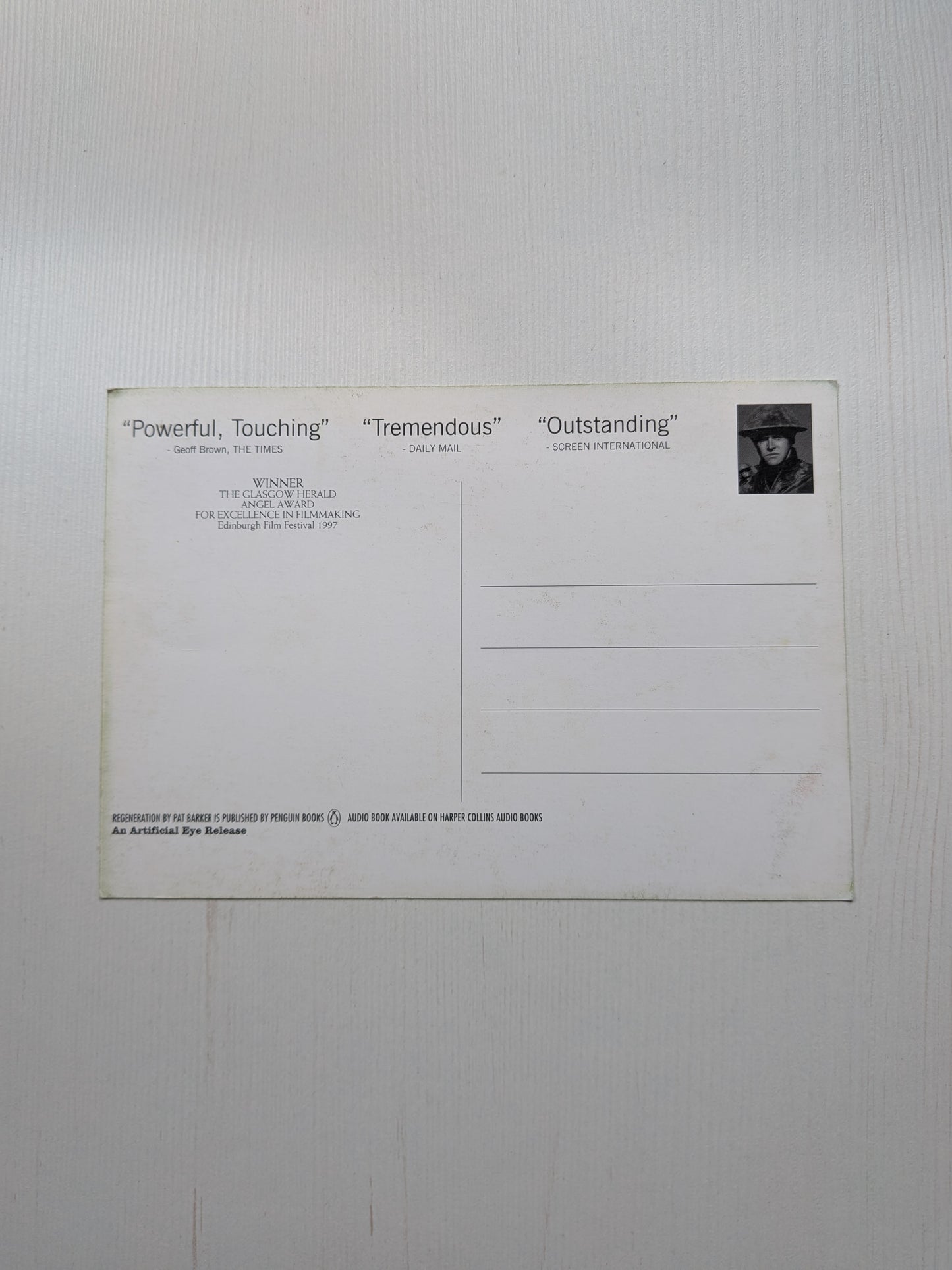 Vintage Regeneration 1997 Jonathan Pryce Movie Promo Postcard