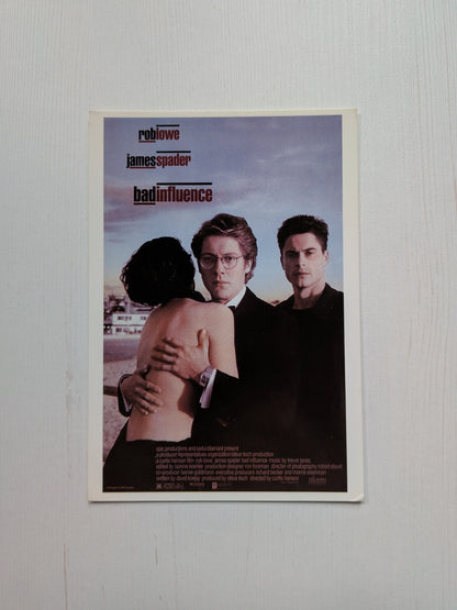 Bad Influence 1990 Rob Lowe/James Spader Movie Postcard