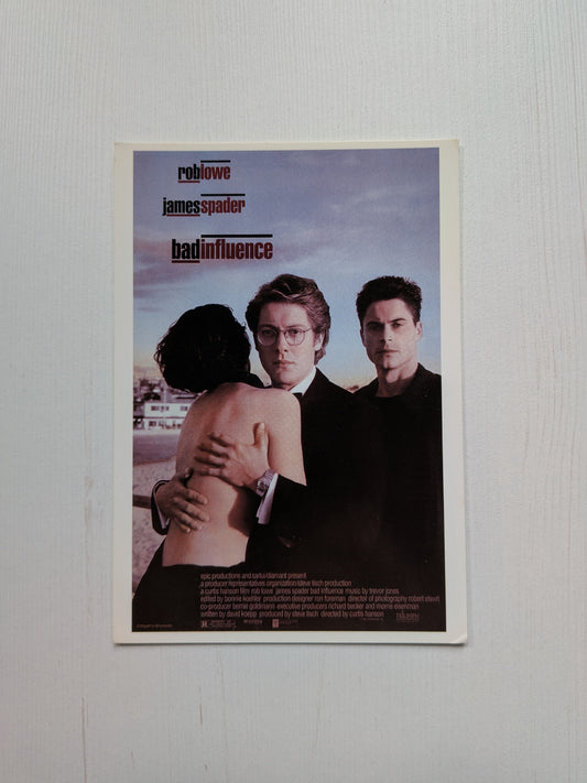Bad Influence 1990 Rob Lowe/James Spader Movie Postcard