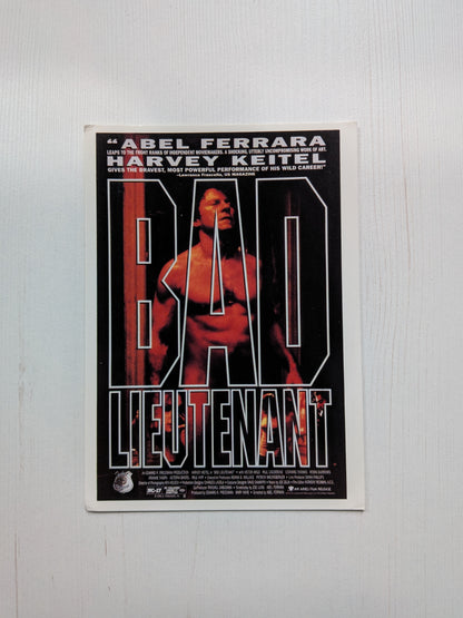 Bad Lieutenant 1992 Harvey Keitel Movie Promo Postcard
