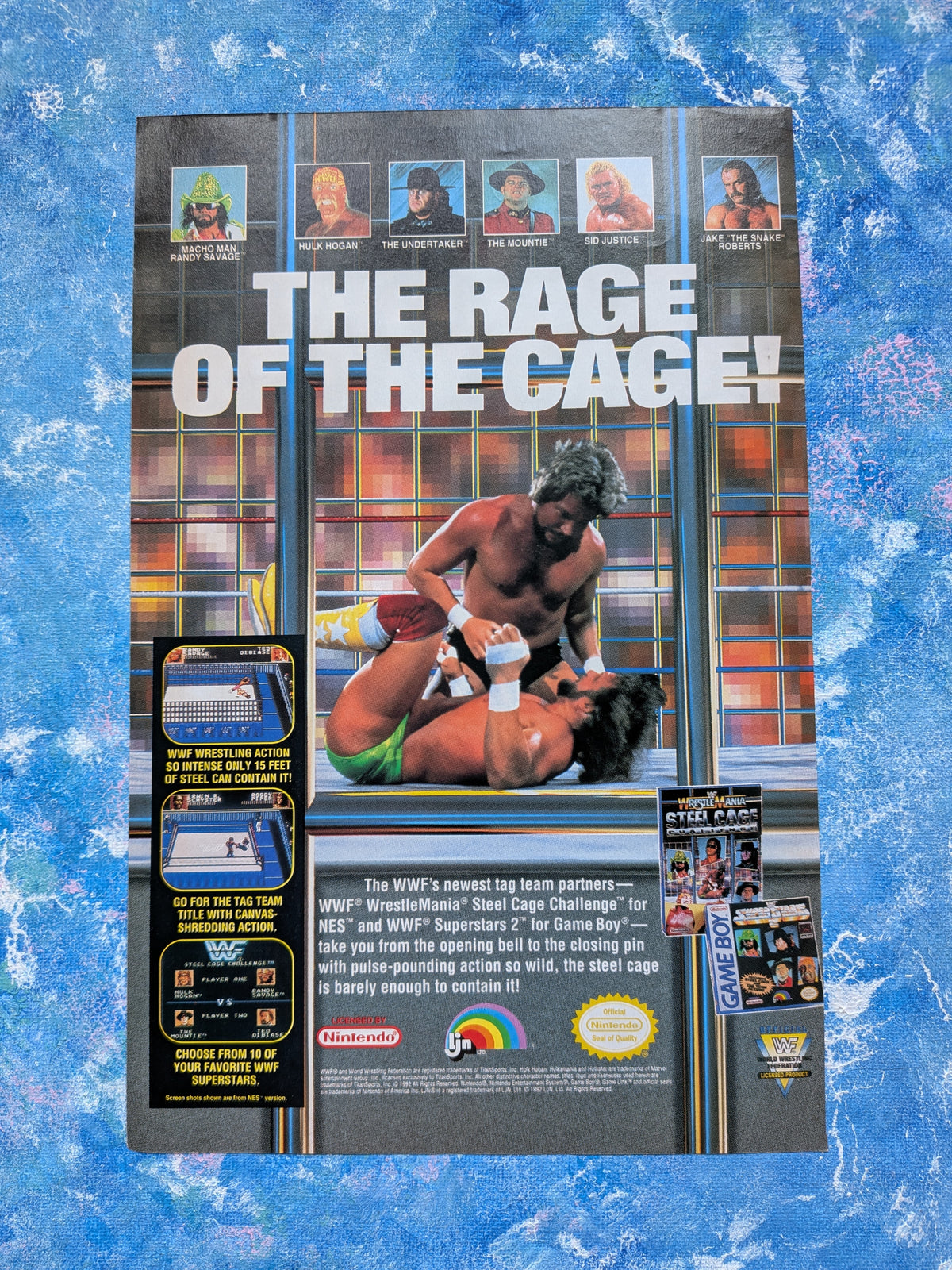 Vintage WWF WrestleMania: Steel Cage Challenge Game 1992 Advert - See Details
