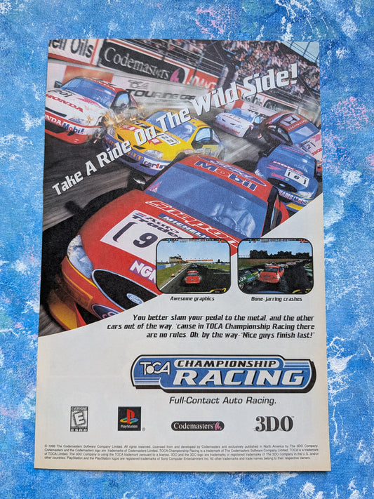 Vintage Toca Championship Racing Playstation 1998 Game Advert - See Details