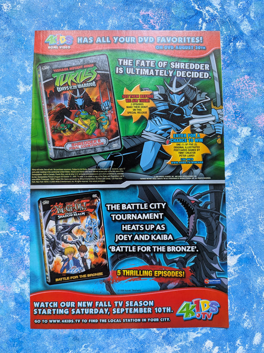 4 Kids TV Teenage Mutant Ninja Turtle/Yugioh 2005 Advertisement - See Details