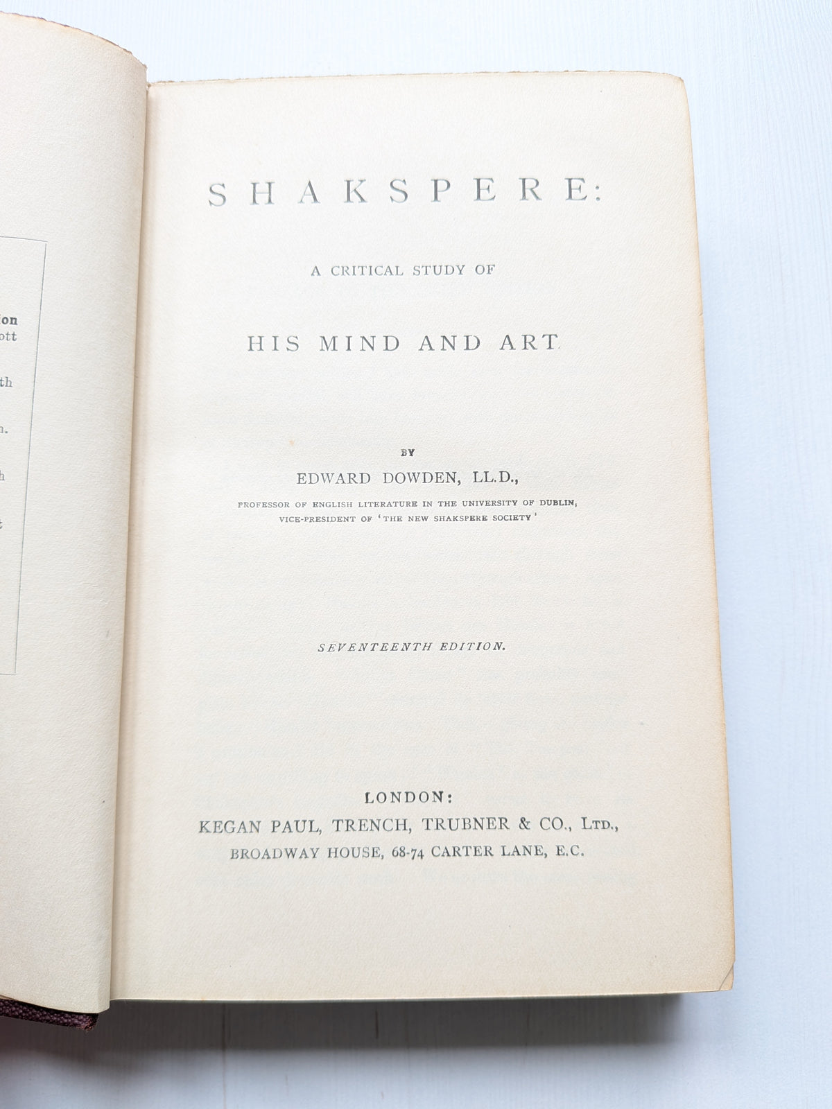 Shakespeare: His Mind and Art by Edward Dowden - 17th Edition - 1904