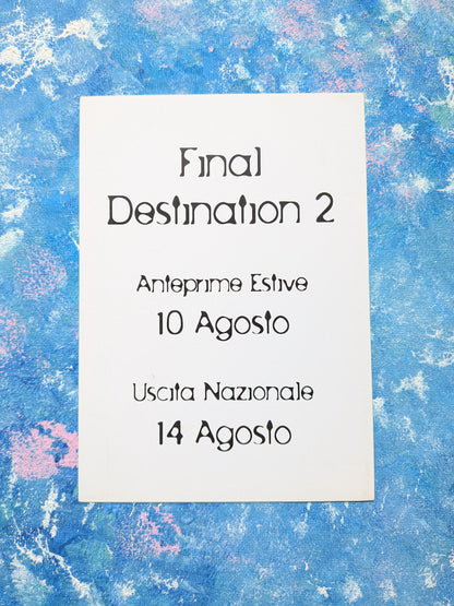 Final Destination 2 2003 Horror Movie Italian Cinema Release Promo Flyer