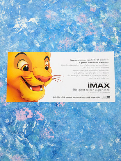 The Lion King Imax Cinema Screening Promo Flyer - Printworks Manchester