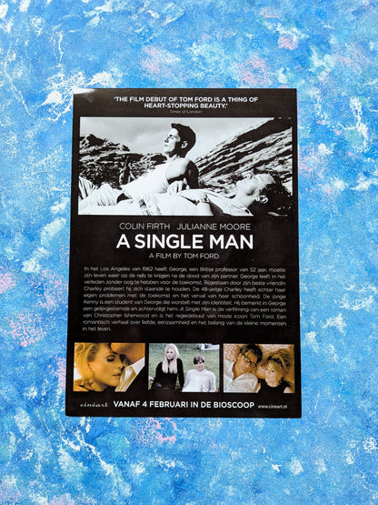 A Single Man 2009 Colin Firth Movie Dutch Cinema Release Promo Flyer