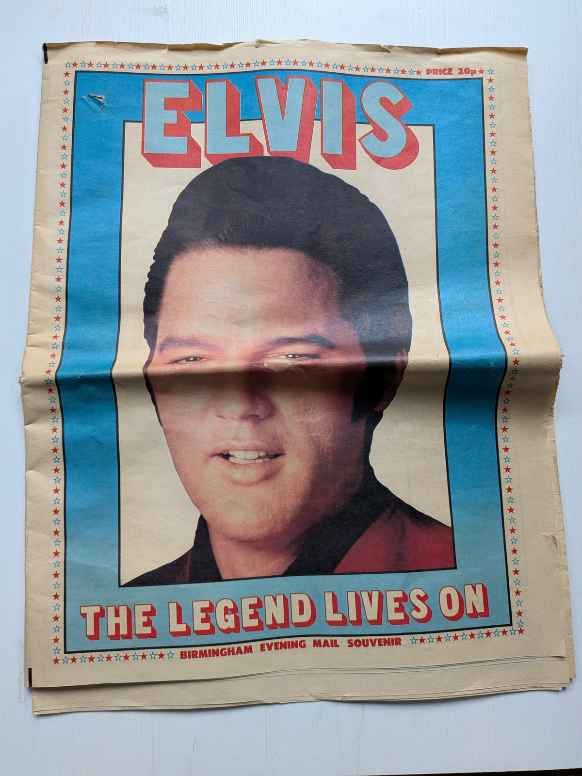 Vintage Birmingham Evening Mail Elvis Presley Souvenir Newspaper - 1980s