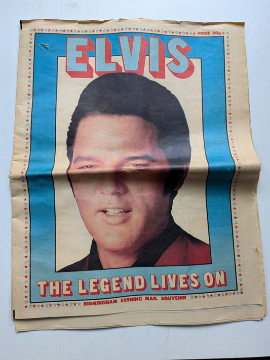 Vintage Birmingham Evening Mail Elvis Presley Souvenir Newspaper - 1980s