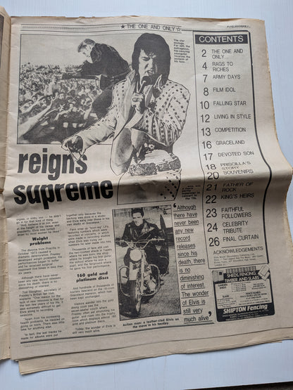 Vintage Birmingham Evening Mail Elvis Presley Souvenir Newspaper - 1980s