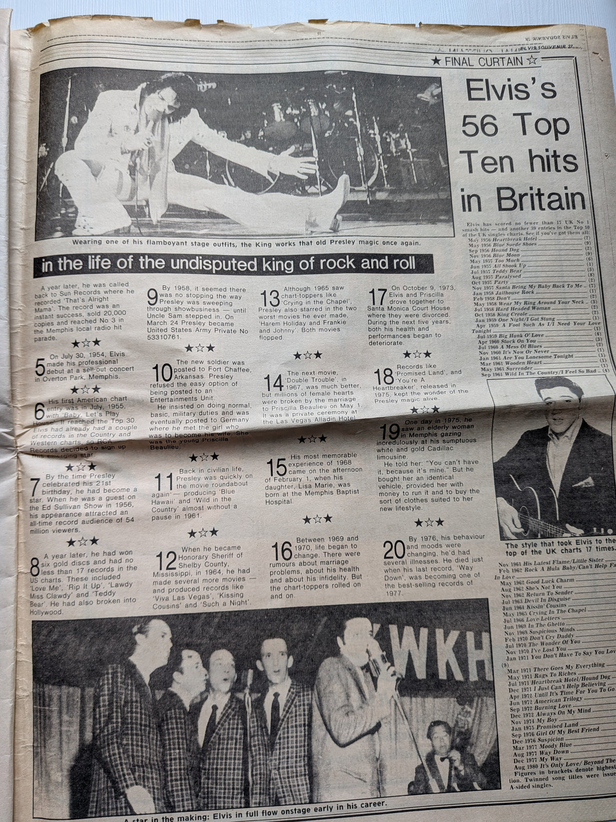 Vintage Birmingham Evening Mail Elvis Presley Souvenir Newspaper - 1980s
