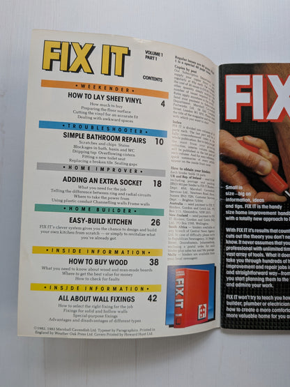 Fix It Issue 1 - 1983 - Marshall Cavendish Ltd - Vintage DIY Magazine
