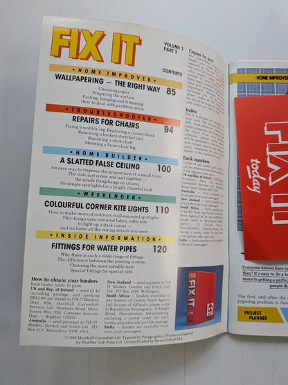 Fix It Issue 3 - 1983 - Marshall Cavendish Ltd - Vintage DIY Magazine