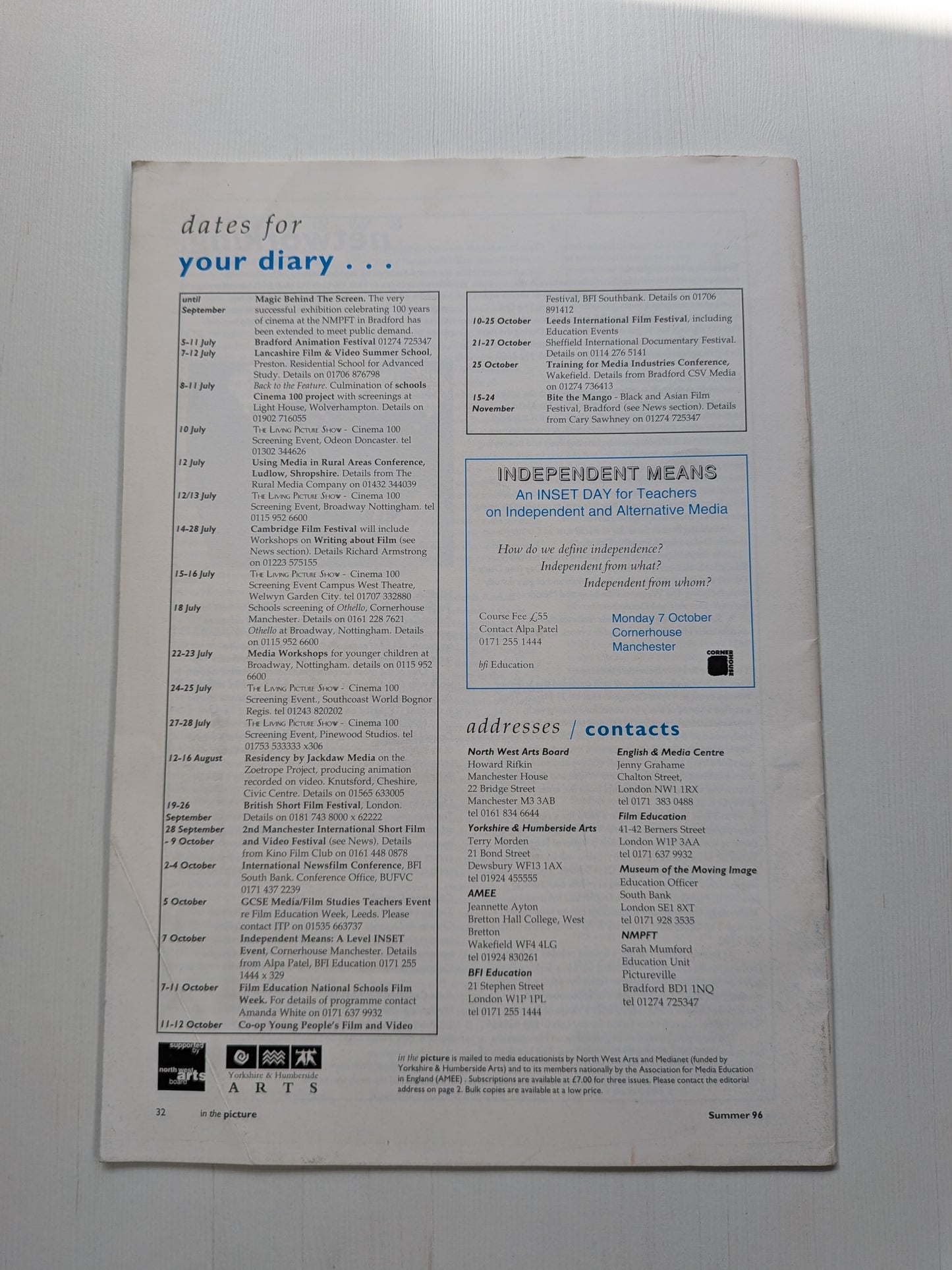In The Picture Issue 28 - Summer 1996 - BFI Project 2000/100 Years of Cinema