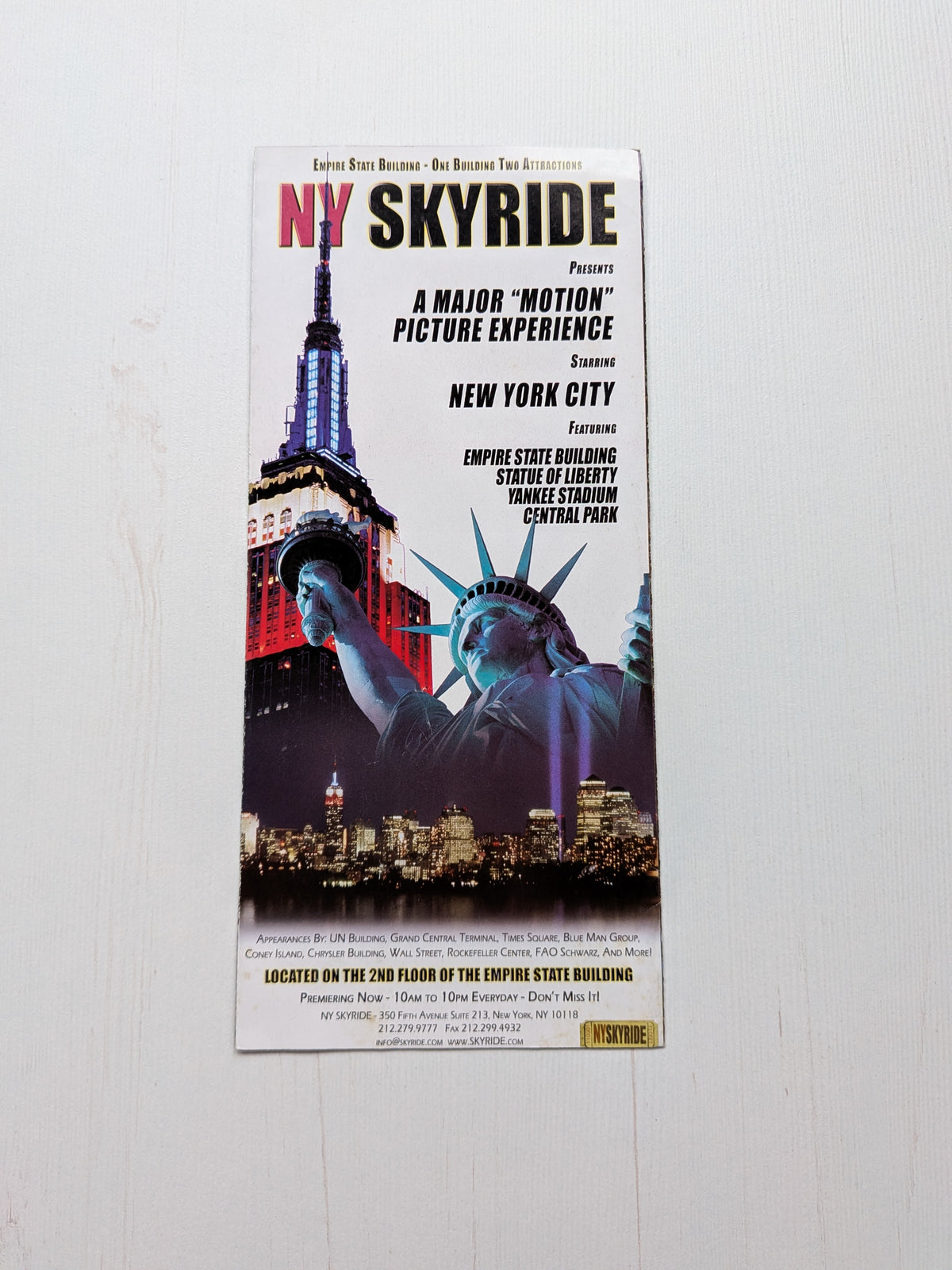 Vintage NY Skyride Empire State Building Movie Ride Simulator Brochure Leaflet