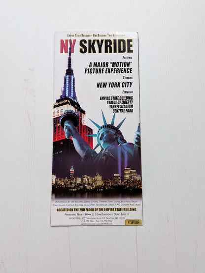 Vintage NY Skyride Empire State Building Movie Ride Simulator Brochure Leaflet