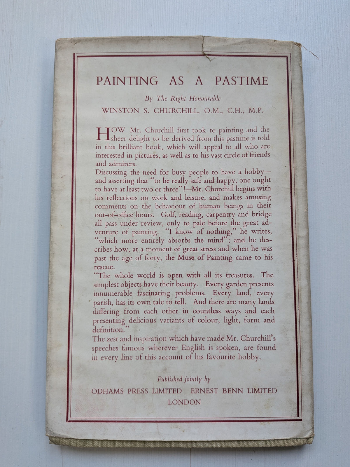 Painting As A Pastime by Winston Churchill - 1st Edition, 1948, Odhams Press Ltd